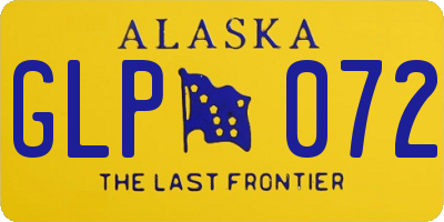 AK license plate GLP072