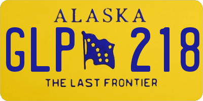 AK license plate GLP218
