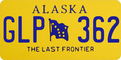 AK license plate GLP362