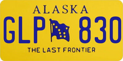 AK license plate GLP830