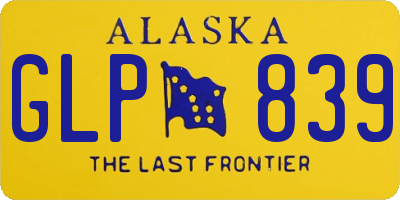 AK license plate GLP839