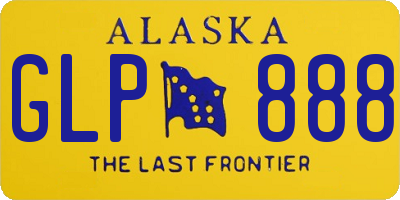 AK license plate GLP888