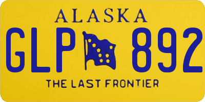 AK license plate GLP892
