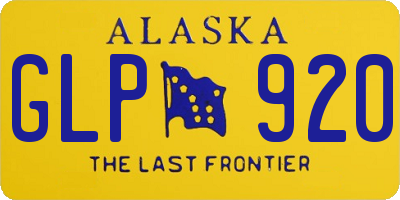 AK license plate GLP920