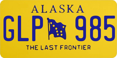 AK license plate GLP985