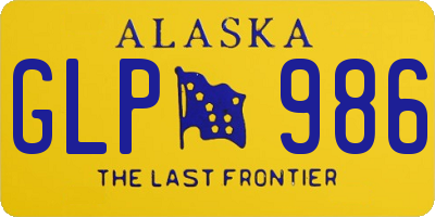 AK license plate GLP986