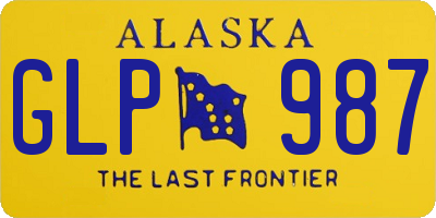 AK license plate GLP987