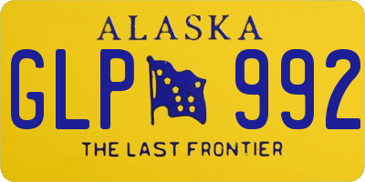 AK license plate GLP992
