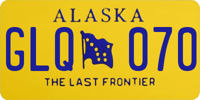 AK license plate GLQ070