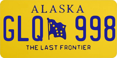 AK license plate GLQ998