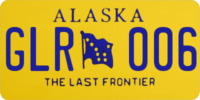 AK license plate GLR006