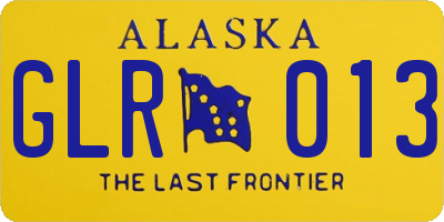 AK license plate GLR013
