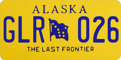 AK license plate GLR026