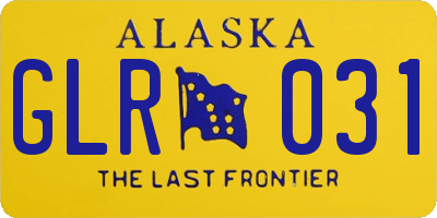 AK license plate GLR031