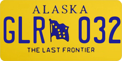 AK license plate GLR032