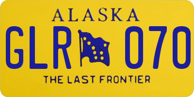 AK license plate GLR070