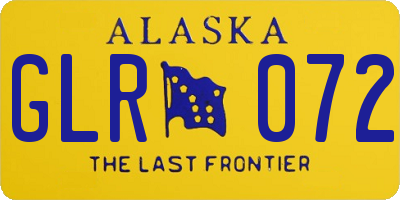 AK license plate GLR072