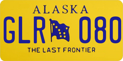 AK license plate GLR080