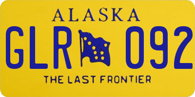 AK license plate GLR092