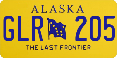 AK license plate GLR205