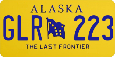AK license plate GLR223