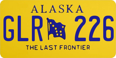 AK license plate GLR226
