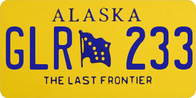 AK license plate GLR233