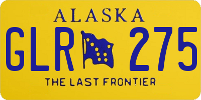 AK license plate GLR275