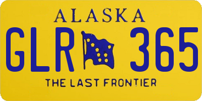 AK license plate GLR365