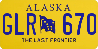 AK license plate GLR670