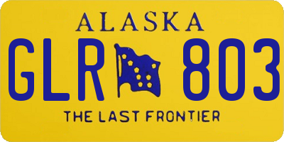 AK license plate GLR803