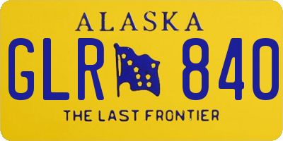 AK license plate GLR840