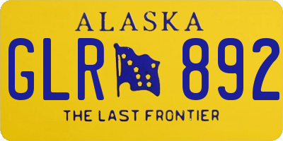 AK license plate GLR892