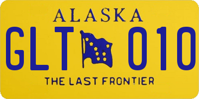 AK license plate GLT010