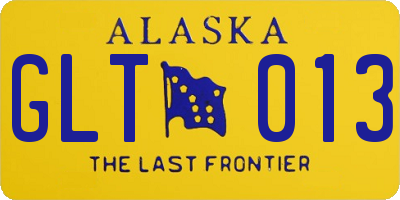 AK license plate GLT013