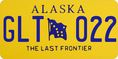 AK license plate GLT022