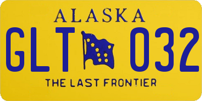 AK license plate GLT032