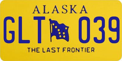 AK license plate GLT039