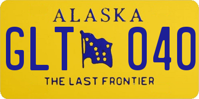 AK license plate GLT040