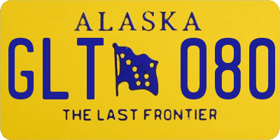 AK license plate GLT080