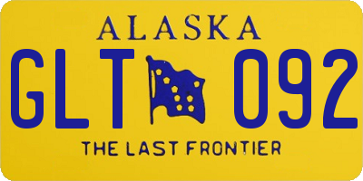 AK license plate GLT092