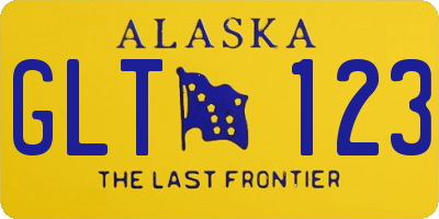 AK license plate GLT123