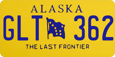 AK license plate GLT362