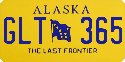 AK license plate GLT365