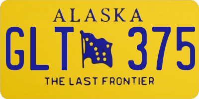 AK license plate GLT375