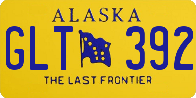 AK license plate GLT392