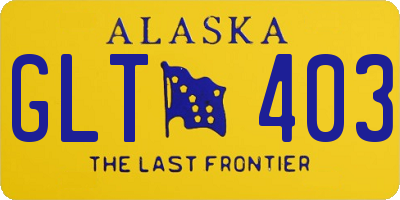 AK license plate GLT403