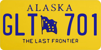 AK license plate GLT701