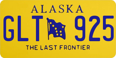 AK license plate GLT925