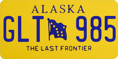 AK license plate GLT985